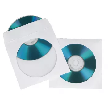 Hama CD popieriniai vokeliai, balti, 100 vnt./pak., 1 diskas