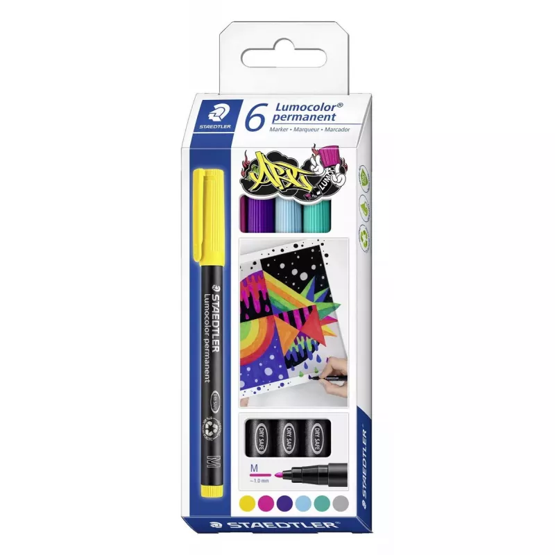 Staedtler Lumocolor 317 permanentinis žymeklis 6 vnt.