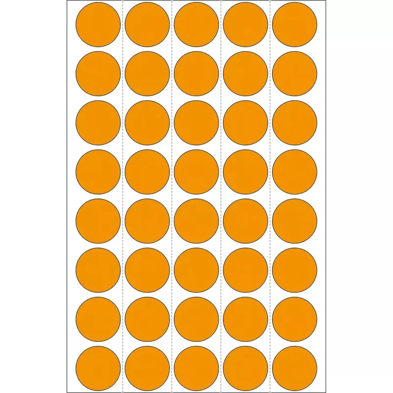HERMA 2254 lipnios etiketės universalios švytinčiai oranžinės 19 mm apvalios