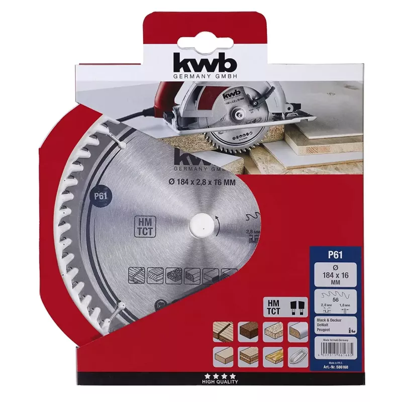 Pjūklo diskas KWB 586168 su karbido antgaliais, 1 vnt.