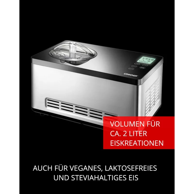 Unold 48845 ledų gaminimo aparatas su kompresoriumi 2 L 180 W Juodas, Nerūdijantis plienas