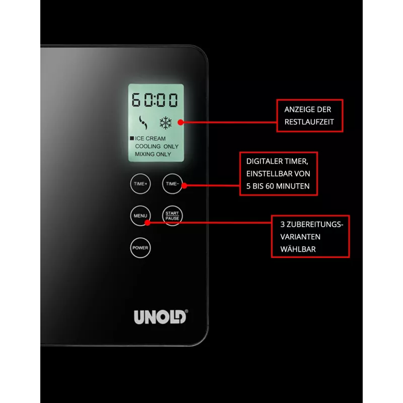 Unold 48845 ledų gaminimo aparatas su kompresoriumi 2 L 180 W Juodas, Nerūdijantis plienas
