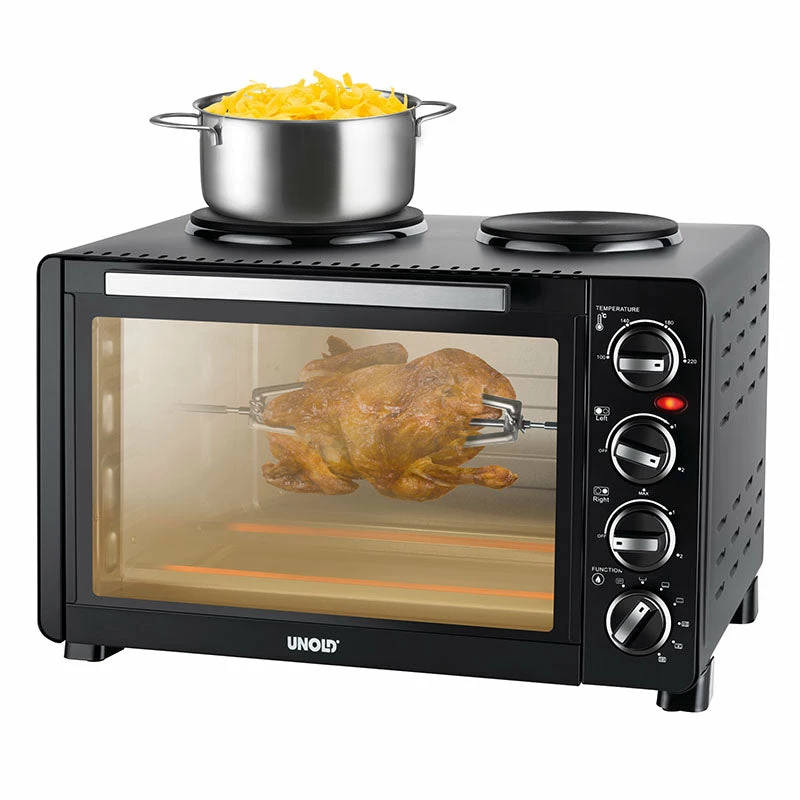 Unold Small kitchen all in one – laisvai pastatoma viryklė su orkaite, juoda