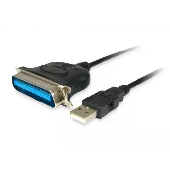 Equip USB į lygiagretųjį adapterio kabelis, juodas, USB A, Centronics 36, 60 g, 1 vnt., 175 mm