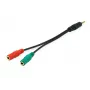 Equip 147943 garso kabelis 1,5 m 2 x 3,5 mm 3,5 mm juodas
