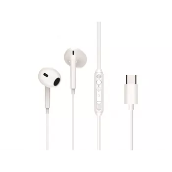 Plaustinė ausinė su mikrofonu CONCEPTRONIC BRENDAN02W USB-C, vidinė, 20–20000 Hz, 1,2 m laidas, balta