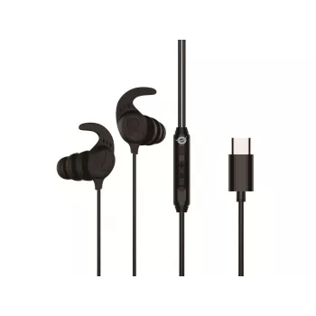 Laidinė ausinė CONCEPTRONIC BRENDAN05B — USB-C, 20–20000 Hz, 1,2 m kabelis, užkabinama už ausies (juoda)
