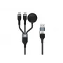 USB A į 2× USB-C 3-in-1 greitojo įkrovimo ir duomenų kabelis Conceptronic ETTA08B15 — 1,5 m, USB 2.0, 5 A, Apple Watch įkroviklis, 100 W E-Mark