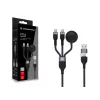 USB A į 2× USB-C 3-in-1 greitojo įkrovimo ir duomenų kabelis Conceptronic ETTA08B15 — 1,5 m, USB 2.0, 5 A, Apple Watch įkroviklis, 100 W E-Mark