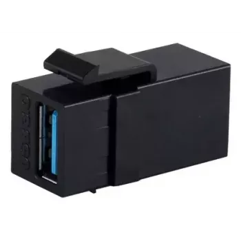 Keystone modulis ShiverPeaks S/CONN 08-10041 plokščias juodas USB A