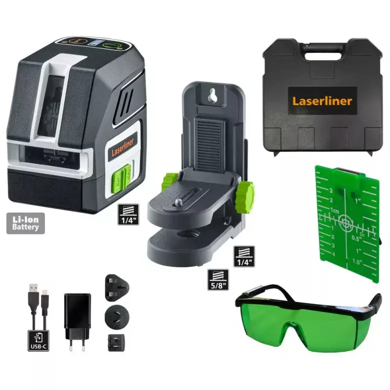 Lazerinis niveliavimo prietaisas Laserliner PocketCross-Laser 2G Horizontalus Vertikalus Įvairiaspalvis