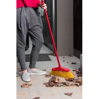 Lauko šluota VILEDA 128763, kieti šeriai, technopolimeras, raudona