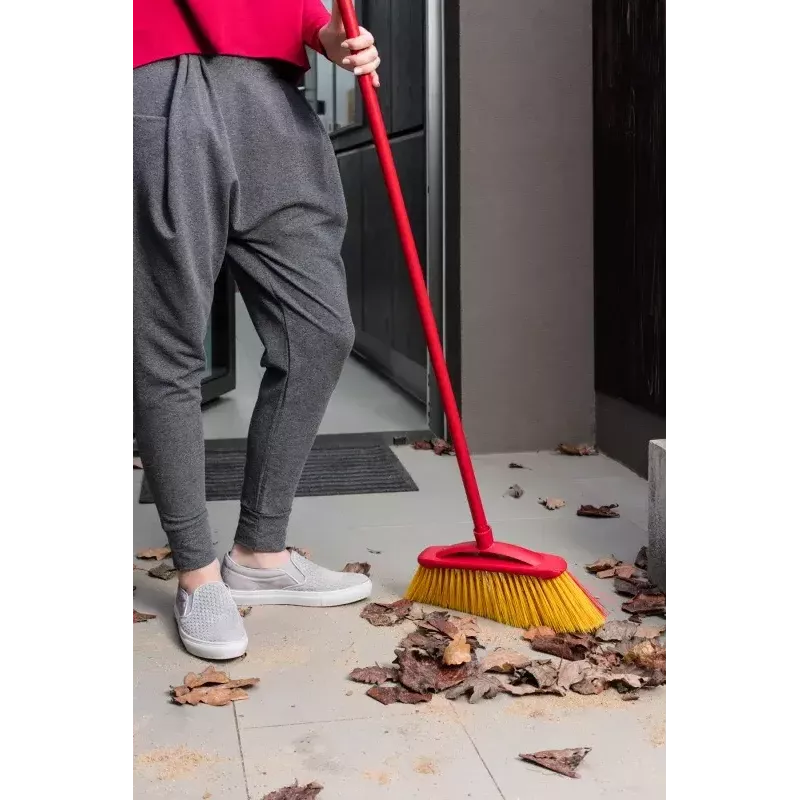 Lauko šluota VILEDA 128763, kieti šeriai, technopolimeras, raudona
