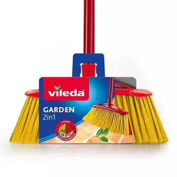 Lauko šluota VILEDA 128763, kieti šeriai, technopolimeras, raudona