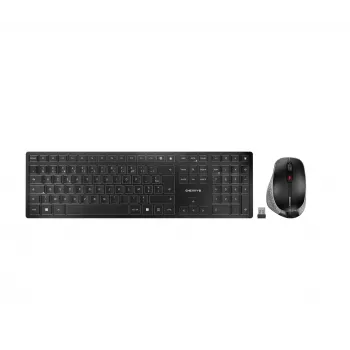 CHERRY DW 9500 SLIM belaidis klaviatūros ir pelės rinkinys, RF + Bluetooth, AZERTY prancūziškas išdėstymas, juoda/pilka