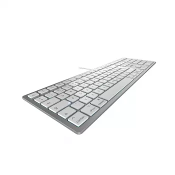 Pieštukinė klaviatūra Cherry KC 6000C FOR MAC, laidinė USB, QWERTY, žirkliniai jungikliai, sidabrinė, 1.8 m