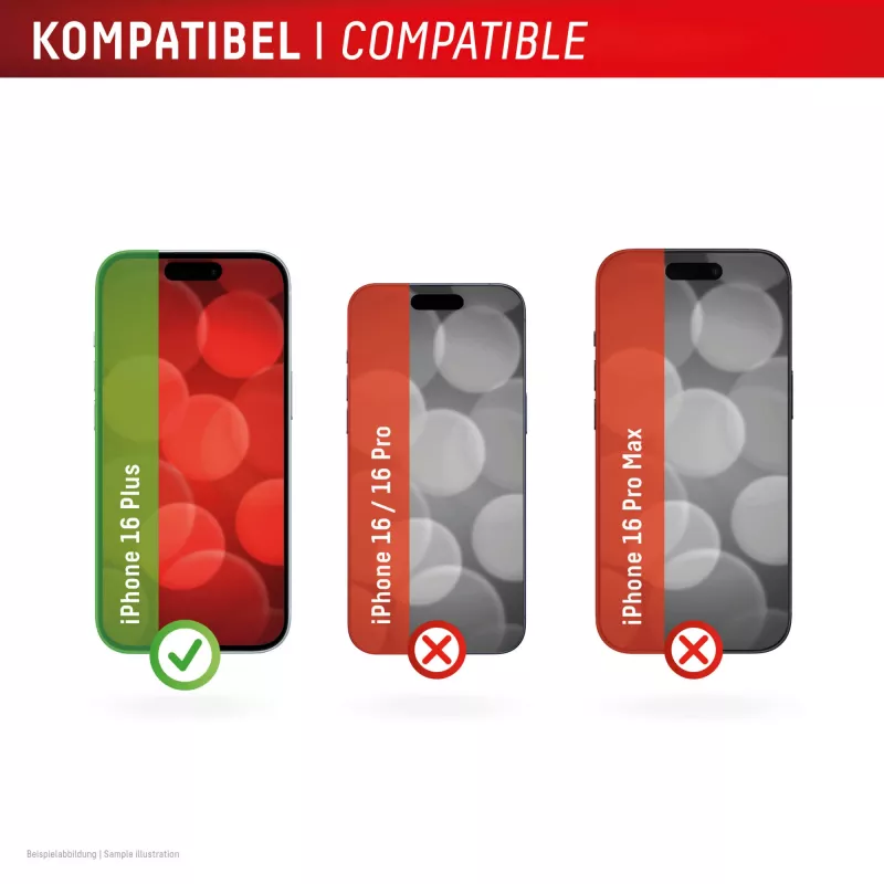 Displex Screen Protector + Dėklas Apple iPhone 16 Plus, Ekrano apsauginis stiklas su Eco montavimo rėmeliu, atsparus įbrėžimams