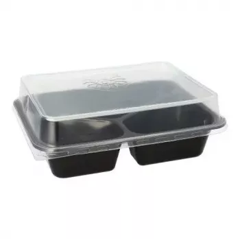 Papstar 96554 Vienkartinis maisto laikymo indas juodas PET 227x178x45 mm