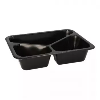 Papstar 96554 Vienkartinis maisto laikymo indas juodas PET 227x178x45 mm