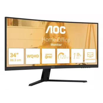 AOC B3 CU34B3E monitorius 86,4 cm (34 colių) 3440 x 1440 pikselių Wide Quad HD LED juodas