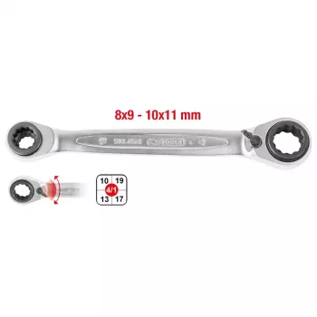 Reples raktas KS Tools 503.4546 Chromo-vanadinis plienas 16 19 mm 72 vnt.