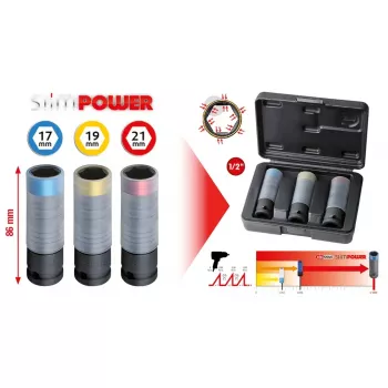 Veržliarakčių komplektas KS Tools 515.0990 1/2 colio pavara 3 galvutės
