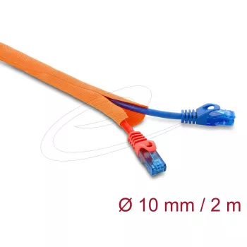Apsauginė kabelių rankovė savaime užsidaranti DELOCK 2 m x 10 mm oranžinė