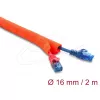 Savaime užsifiksuojantis kabelių apsauginis gofras DELOCK 2 m × 16 mm oranžinis