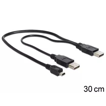 USB kabelis DeLOCK 83178 USB 2.0 0,3 m 2 x USB A juodas