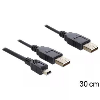 USB kabelis DeLOCK 83178 USB 2.0 0,3 m 2 x USB A juodas