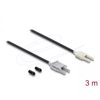 Skaidulinės optikos adapterio kabelis DELOCK 91030, daugiamodis POF, 3 m, juodas/pilkas