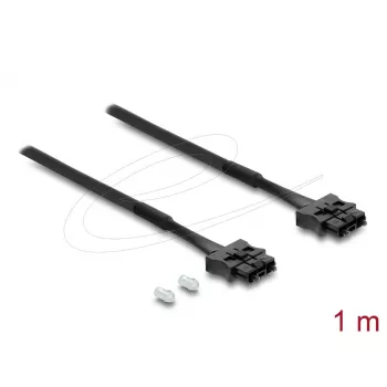 DELOCK ST–ST POF plastikinis optinis šuolis 1 m, juodas