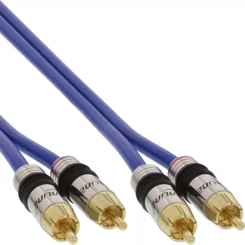 InLine Premium RCA garso kabelis 2x RCA kištukas / kištukas, auksuotas, 1 m