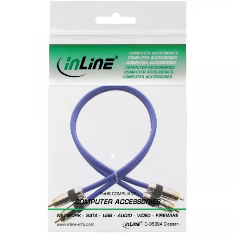 InLine Premium RCA garso laidas 2x RCA vyras / vyras auksuotas 2 m