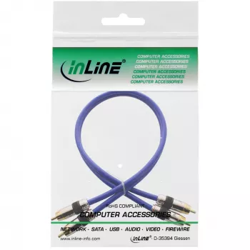 InLine Premium RCA garso laidas 2x RCA kištukas / kištukas, auksuoti kontaktai, 5 m