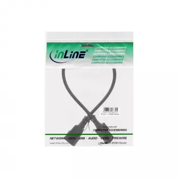 InLine šaltojo įrenginio ilginimo laidas, C13 / C14, juodas, 0,75 m