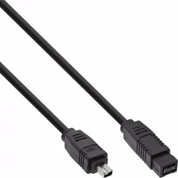 InLine FireWire 400 į 800 1394b laidas 4/9 kištukas vyriškas 1,8 m juodas