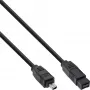 InLine FireWire 400 į 800 1394b laidas 4/9 kištukas vyriškas 1,8 m juodas