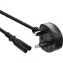 InLine maitinimo laidas su JK kištuku (BS 1363) / Euro 8 (C7) lizdu, 1,8 m, juodas