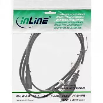 InLine maitinimo laidas su JK kištuku (BS 1363) / Euro 8 (C7) lizdu, 1,8 m, juodas
