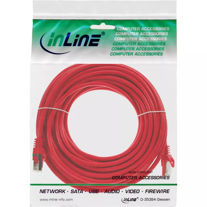 InLine Patch Laidas F/UTP Cat.5e raudonas 5 m
