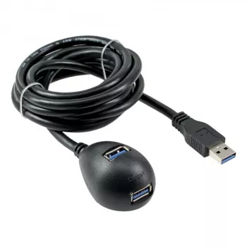 InLine USB 3.2 Gen.1 ilginimo laidas USB A (kištukas) / 2x USB A (lizdai) + stovas, juodas, 2 m