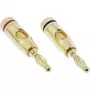 Gnybtas (bananinis kištukas) InLine metalinis auksuotas, 1x raudonas + 1x juodas