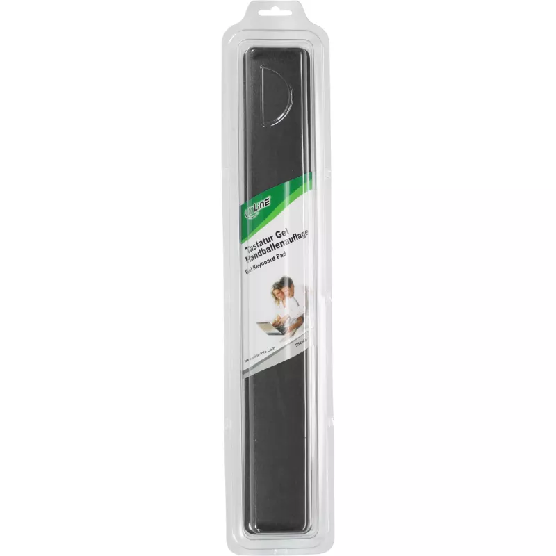 InLine klaviatūra su gelio riešo atrama, juoda, 464x60x23mm