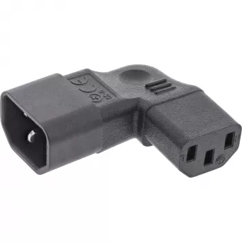 InLine 16723E maitinimo adapteris IEC 60320 C14/C13, kairysis/dešinysis kampinis, 3 kontaktų IEC