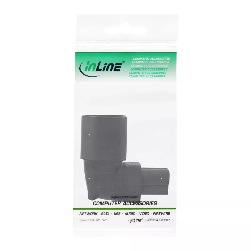 InLine maitinimo adapteris IEC 60320 C14 / C5, kampuotas, 3 kontaktų IEC įrenginiams