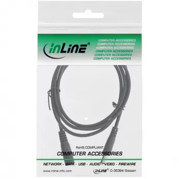 InLine DC prailginimo kabelis, kištukas / lizdas 5,5x2,1 mm, juodas, 1 m