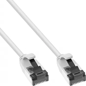 InLine Patch kabelis plonas, U/FTP, Cat.8.1, TPE be halogenų, baltas 5 m