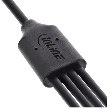 InLine USB 4in1 Y įkrovimo laidas, 1x USB-A kištukas į 4x USB-C kištukus, juodas 2m