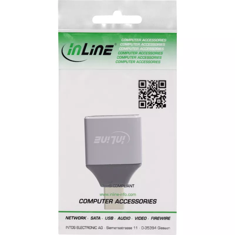InLine 17291C lyties keitiklis DisplayPort Mini DisplayPort Pilka, Juoda